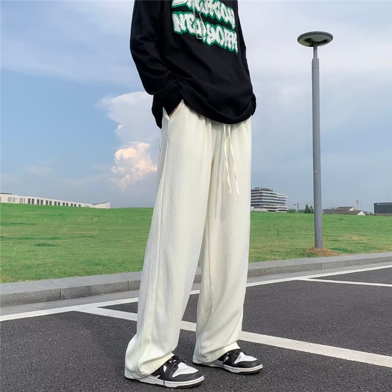 男秋季新款港风休闲裤冰丝树皮皱K4801P32,男装休闲裤,星座1116-2