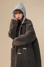 1中性风牛角扣加棉呢大衣女可拆卸帽外套女FY8716P138控188，女装毛呢外套，星座226-2