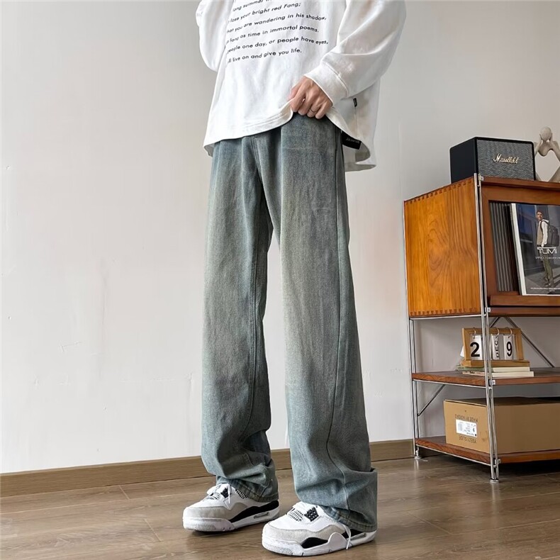 2024新款春季美式水洗牛仔裤男潮流百搭宽松休闲牛仔长裤S252/P42，男装牛仔裤，星座506