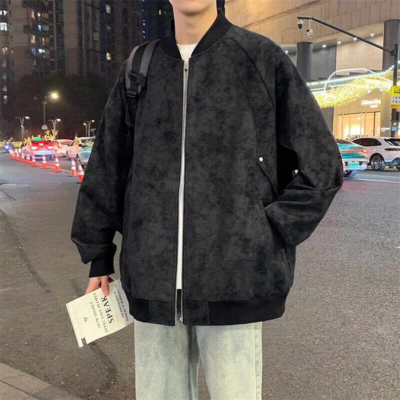 2025春季新款皮衣夹克男青少年学生潮流麂皮外套,男装夹克,星座1206（原A206）