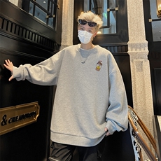 华夫格！华夫格上衣男圆领华夫格卫衣男大码长袖t恤男HY251-特P23，男装T恤，电商B367