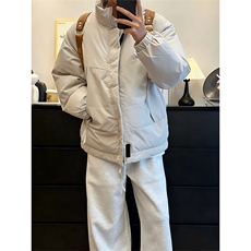 现货美式高街休闲夹克冬季立领纯色三防户外工装加厚棉服外套，男装夹克，电商A486