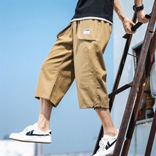 2021夏季新天台日系大码休闲裤宽松工装男束脚七分裤K377-P45，男装休闲裤，电商A001