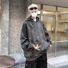 400克高克重星空呢扎染复古休闲连帽套头呢料卫衣潮GW024P75控99，男装卫衣，星座216(原A116)
