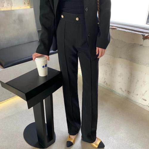 钉扣裤，女装，HE