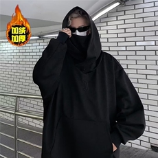 社恐i人忍者高领卫衣男连帽秋冬纯色外套男女同款加绒J8699加绒，男装卫衣，星座506