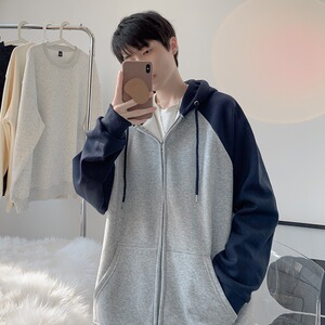 插肩加绒银狐绒连帽卫衣外套J1000/P68