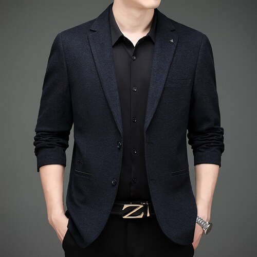 男士2023年秋季新款长袖休闲西服中青年纯色便服外套AJY8605-P180，男装西服，电商B212（原钱塘6029）