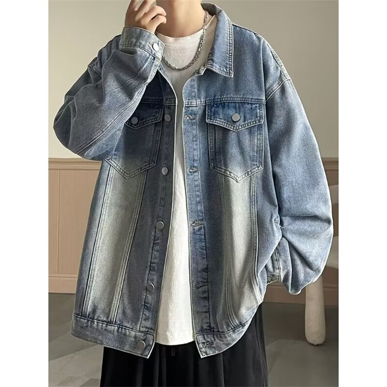 男春秋季潮牌美式高街夹克男翻领痞帅宽松休闲褂子上衣服JKA98,男装夹克,星座516A