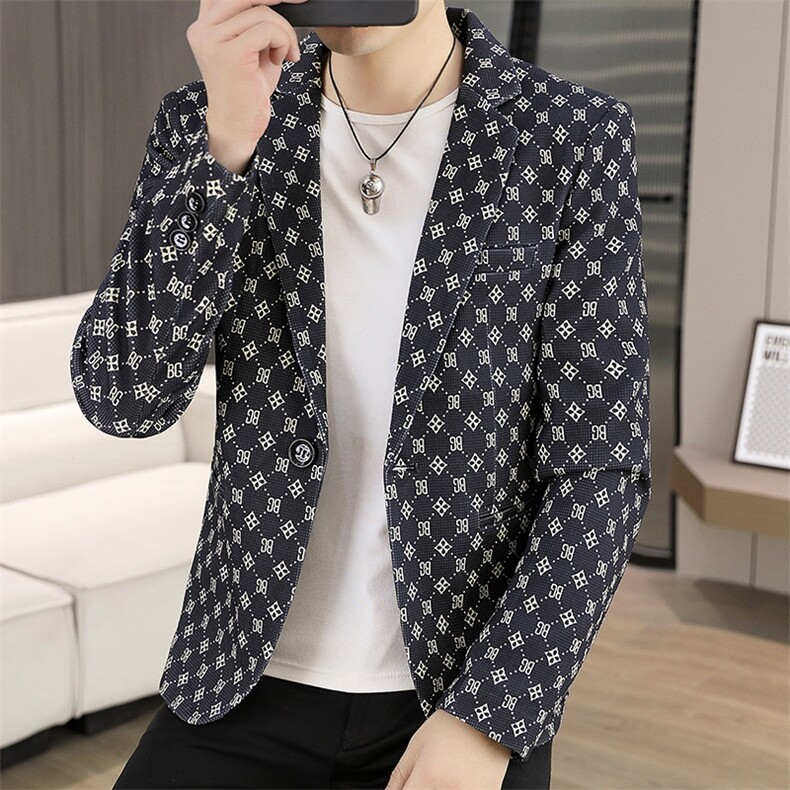 X616-P852025秋装时尚男士格纹小西装时尚修身西服,男装西服,星座507A（原星座306B-2）