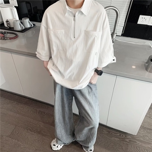 夏季新款衬衫潮流慵懒男方领衬衫W1261P33图片