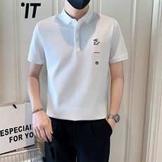 店主风社会小伙男士刺绣翻领POLO衫男保罗衫上衣301A-1/PL122/P55，男装Polo衫，星座301A-1