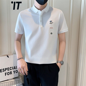 店主风社会小伙男士刺绣翻领POLO衫男保罗衫上衣301A-1/PL122/P55图片