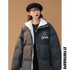 ！2023冬季中性风立领棉衣笑脸潮流潮牌棉服外套MY108特P78图片