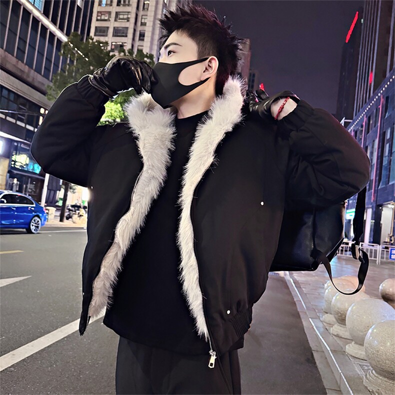 B34/P148控198高级感座山雕外套冬季加厚时尚保暖男士棉服黑色首1,男装棉衣,星座305B