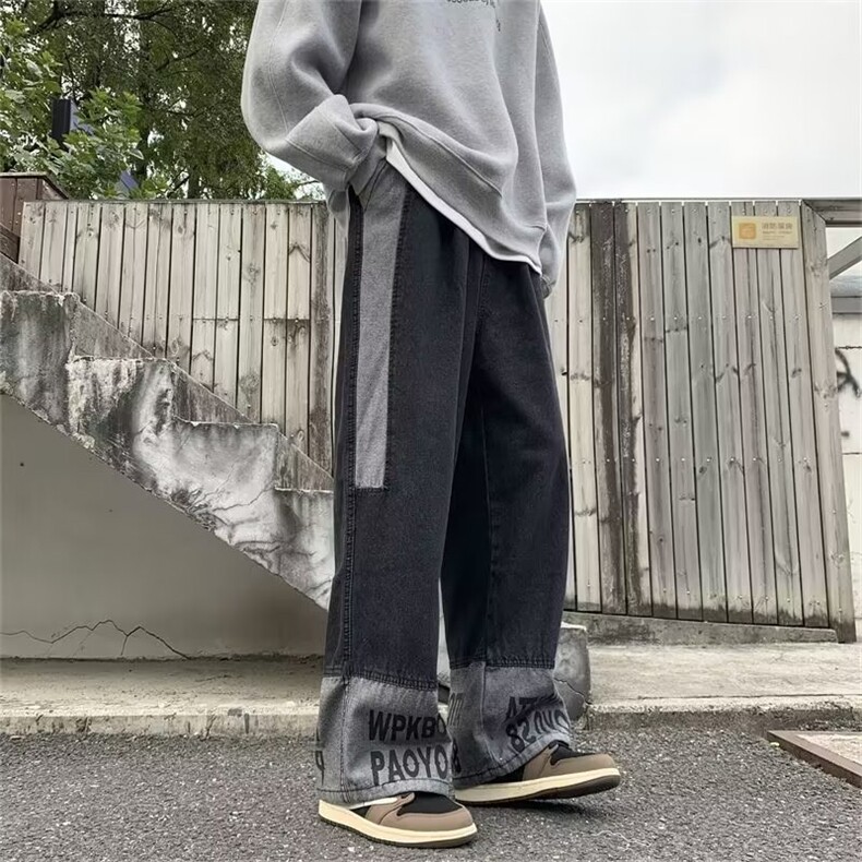 牛仔裤男秋季潮大码休闲裤子高街N6065P42,男装牛仔裤,星座1116-2