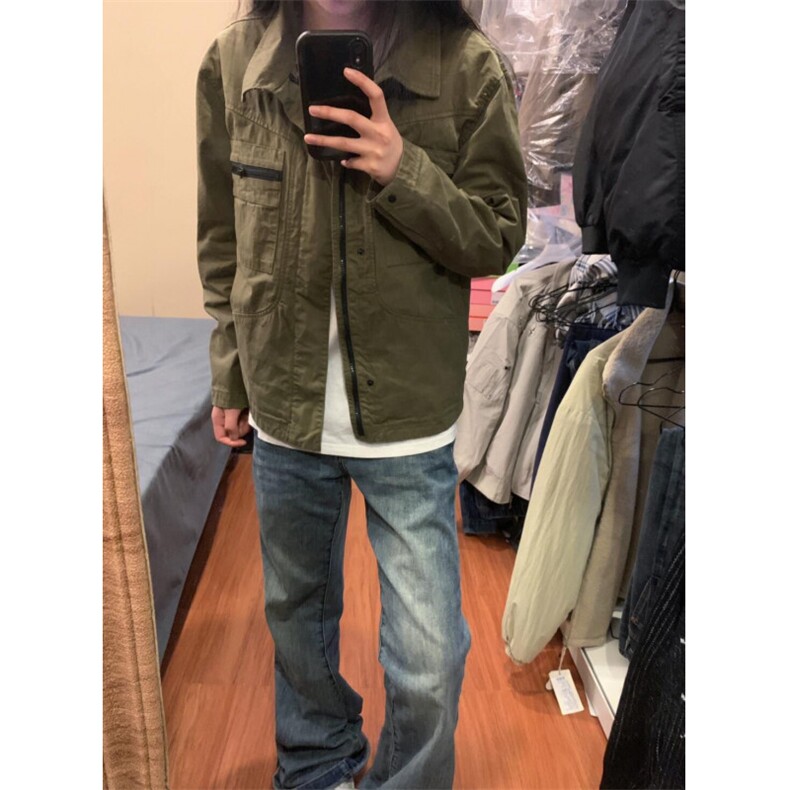 【有货】军绿色工装外套男款高级感痞帅夹克HY195CC-特P65,男装夹克,星座1007（原301D）