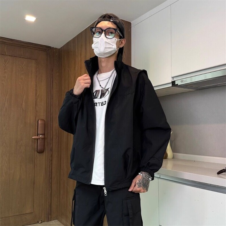 潮牌复古新款棉服宽松机能风夹克情侣户外休闲百搭痞帅外套冲锋衣,男装夹克,星座506A