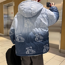 港风外景21冬新款卡通满印立领面包服棉衣外套G3007-P105控125，男装棉衣，星座914-3