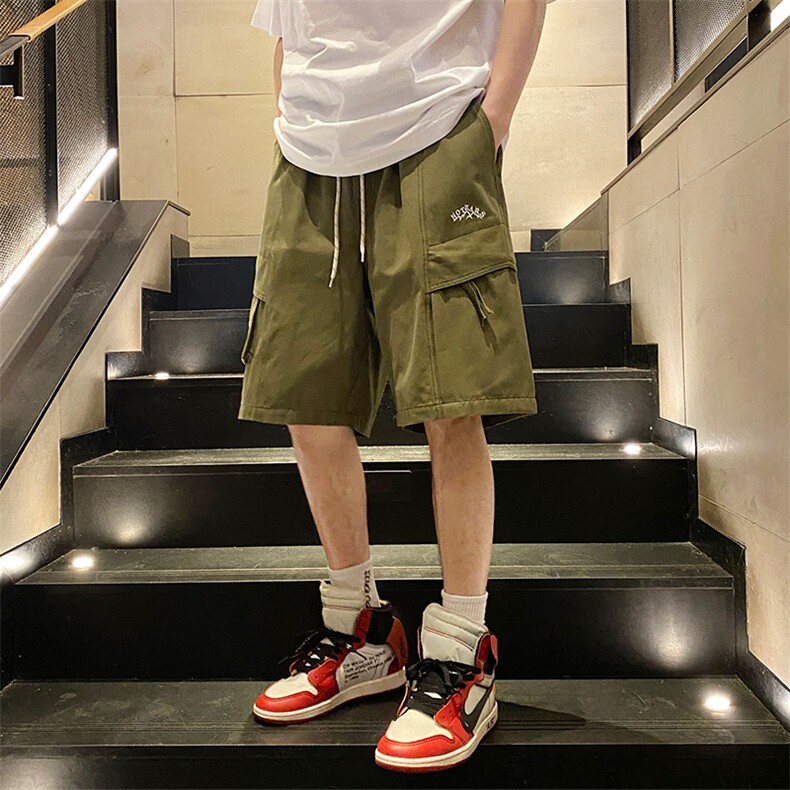 2024夏季新款港风宽松大口袋工装短裤五分裤DK2308-P55,男装休闲裤,星座914-3