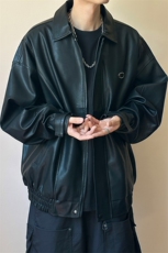 秋季新款绣花皮衣外套日系夹克男潮牌外套A351-AP2557-P115，男装皮衣，电商A351