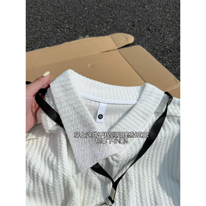 XZ809A/SYR17/特P25/控48肌理感设计感翻领长袖POLOT恤卫衣,男装T恤,星座809A(原222-1)