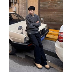 新款冬季复古设计假两件针织衫宽松保暖休闲男女毛衣LM0388-P60，男装针织衫/毛衣，星座1008