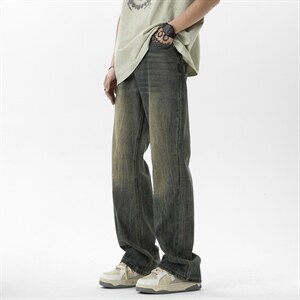 C315-G3022现货高品质高街复古重工洗水猫须马骝牛仔裤(P65限89)1，男装牛仔裤，电商C315