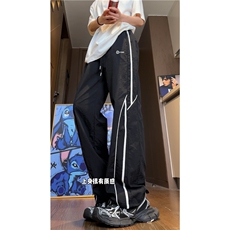 夏季新款潮流条纹冰丝透气运动宽松休闲裤B315-K24220-特p35控68，男装休闲裤，电商B315