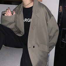 春秋气质两粒扣纯色宽松西服男青年潮流外套休闲小西装，男装西服，星座601-1