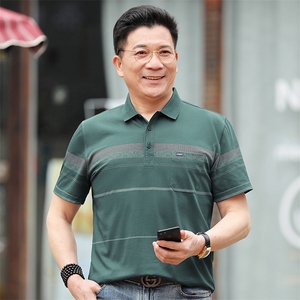 夏季男士短袖T恤商务翻领polo衫男上衣服休闲半袖体恤带领上衣图片