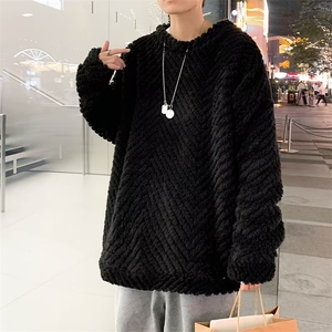 毛毛卫衣男韩版潮流冬季保暖2023新款ins宽松百搭外套WB146-P43图片