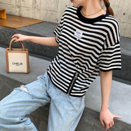 靓丽彩条针织衫，女装，丽薇塔