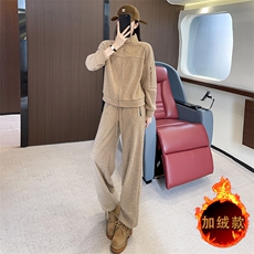 时尚保暖加绒立领卫衣长裤两件套秋冬新款显瘦休闲套装，女装套装/套裙，江南