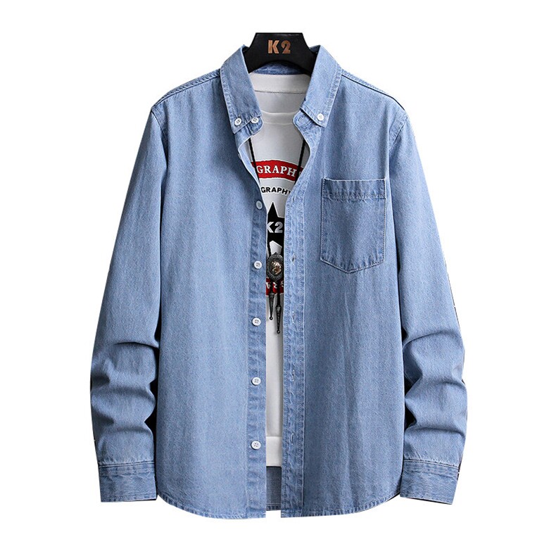 春季流行牛仔衬衣时尚简约休闲长袖衬衫外套XZ310B-3-CY8002-P50,男装衬衫,星座310B-3