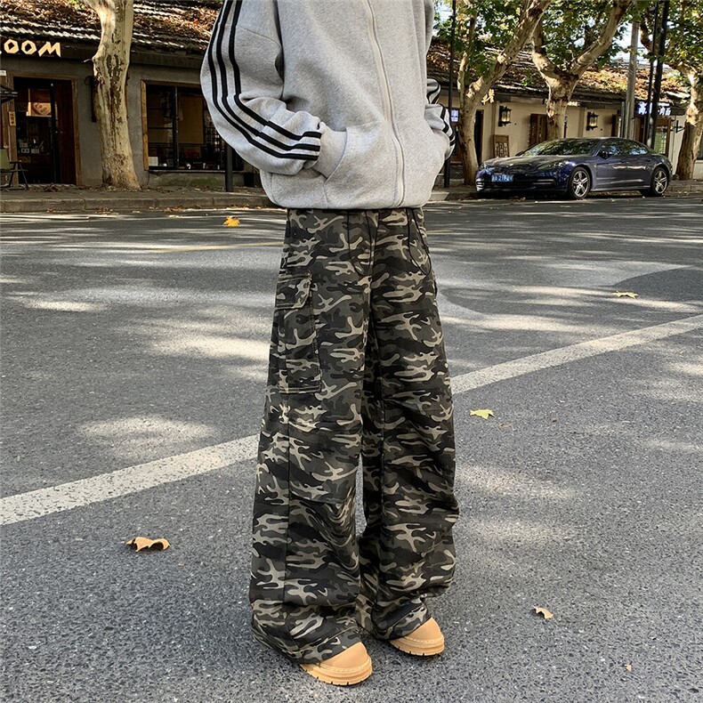 工装迷彩休闲裤男女韩版潮流高街帅口袋2025春季ins长裤K6014-P49,男装休闲裤,星座412-3