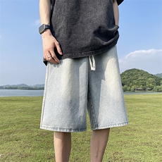 美式高街工装牛仔短裤A451特P35控55，男装牛仔裤，电商A309