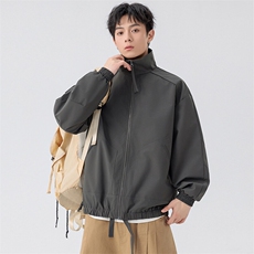 新款硬汉风户外夹克男立领纯色上衣冲锋衣外套DSA157B-JK7822-P60，男装夹克，电商A157B