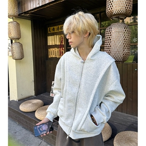 抖音得物高品质二开 25秋冬美式重磅宽松结构设计连帽卫衣外套W78图片