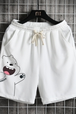 MK37131-P15冰丝短裤男士大码宽松休闲五分裤男运动中裤网格，男装休闲裤，电商A040A