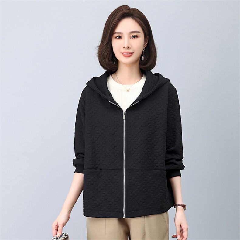 时尚百搭秋季女装连帽短外套宽松显瘦休闲夹克舒适保暖长袖上衣,女装短外套,悦见她