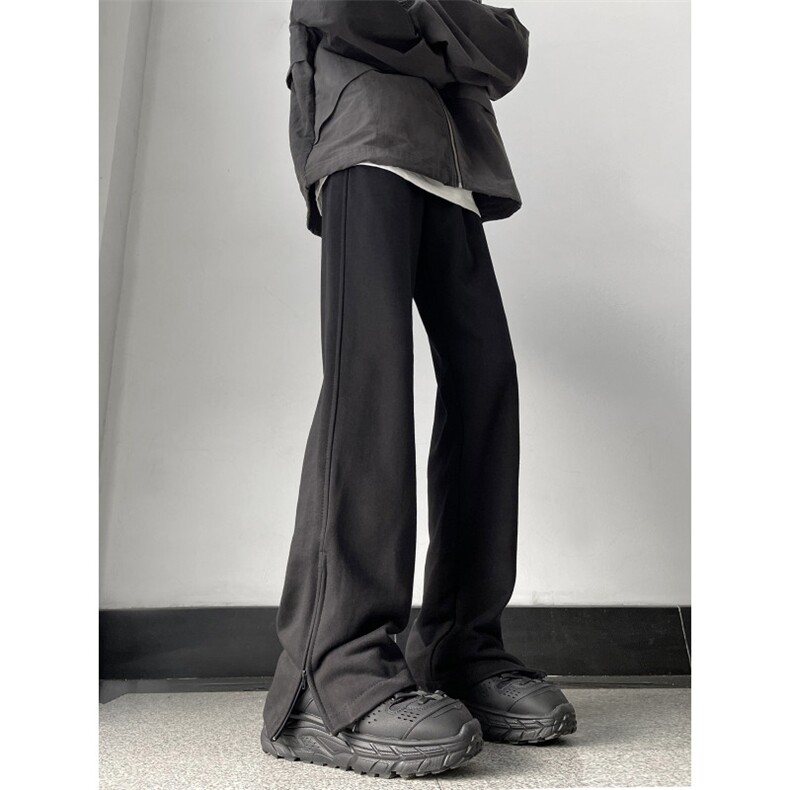 XZ612-K718-P45控68加绒P55秋冬卫裤百搭侧边拉链美式卫裤潮1，男装休闲裤，星座612