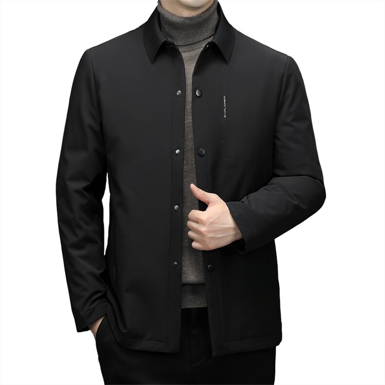 男装冬季翻领休闲羽绒服中年男士宽松免烫上衣新款加厚保暖外套,男装羽绒服,电商B212（原钱塘6029）