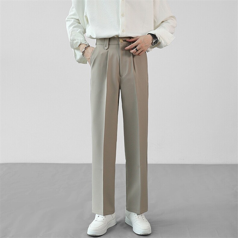 SJ-217-2-HK2420-P45早秋直筒垂感西装裤大码休闲裤男,男装西服套装,星座217-2