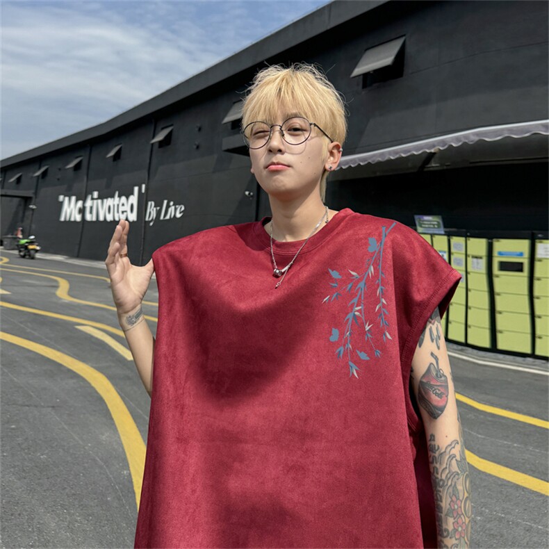 麂皮绒背心坎肩男T恤美式港风潮JB442-特P19控38,男装背心/马甲,电商B370
