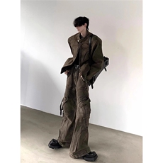 1506-1/JA1991/P93新款废土美拉德水洗做旧牛仔套装男小众夹克，男装夹克，星座1506-1