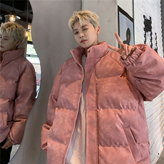 港风PU皮复古做旧设计钢印棉衣男MY77096P130控198抖控228，男装棉衣，星座227-7
