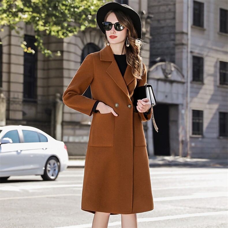 开衫潮流拼接气质时尚休闲纯色2022年冬季毛呢外套，女装毛呢外套，阿舍尔精品