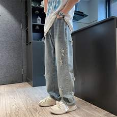 春夏美式复古hiphop裤子高街潮牌ins裤N02218-P45，男装休闲裤，星座308B-2