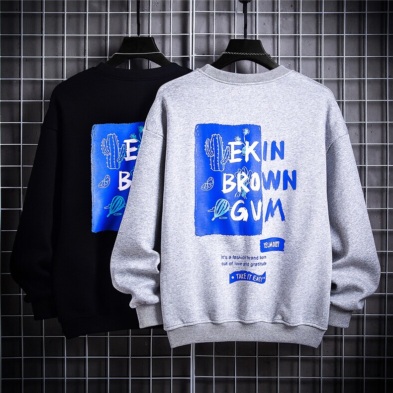 1日系港风中性情侣大码休闲运动圆领套头卫衣男士外套7257P35控58,男装卫衣,星座226-2